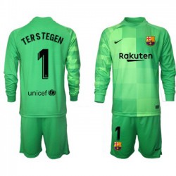Camisola FC Barcelona Guarda-redes Ter Stegen 1 Criança Equipamento Terceiro 2021-2022 Manga Comprida